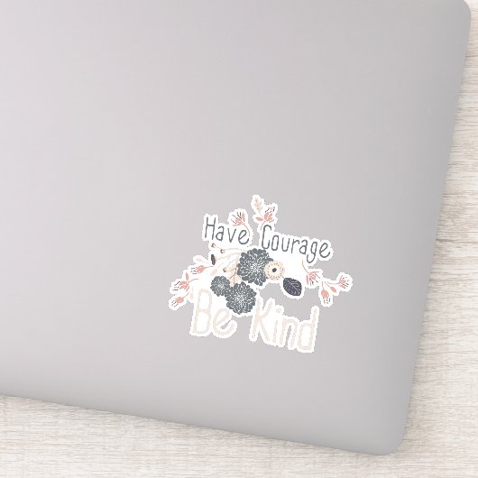 勇気を持って親切な桃のフローラ シール (詳細)