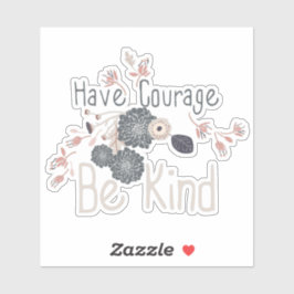 勇気を持って親切な桃のフローラ シール