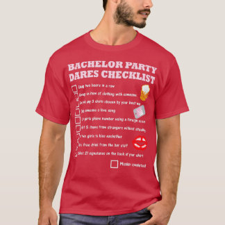 勇気テスト付きの独身者の別れのチェックリスト Tシャツ