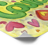 勇気ハートワードアート感動的ポスタープリント ポスター (角)