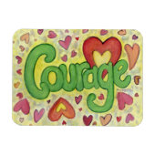 勇気ハートワードアート感動的冷蔵庫用マグネット マグネット (横)