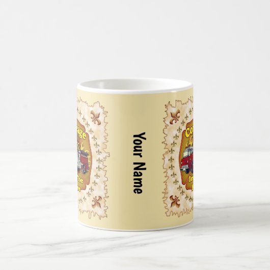 勇気ファイアトラックカスタムの消防士のマグ コーヒーマグカップ (中央)