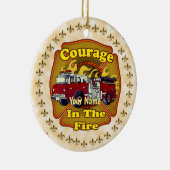 勇気ファイヤーファイヤートラックカスタムの消防士 セラミックオーナメント (右)