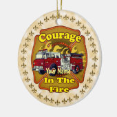 勇気ファイヤーファイヤートラックカスタムの消防士 セラミックオーナメント (左)