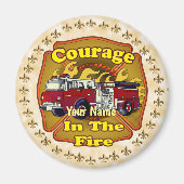 勇気ファイヤーファイヤートラックマグネット マグネット (正面)