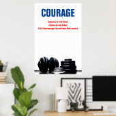 勇気ボディビル訓練やる気を起こさせる ポスター (ホームオフィス)