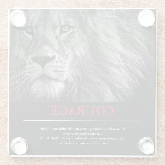 勇気リオンやる気を起こさせる感動的 ガラスコースター (裏面)