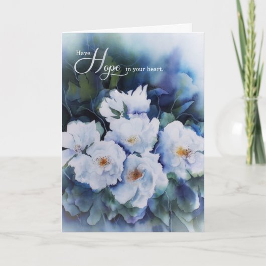 勇気付けられるあなたのハートブルーのフローラに希望を持っている カード (正面)