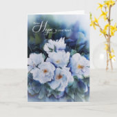 勇気付けられるあなたのハートブルーのフローラに希望を持っている カード (黄色い花)