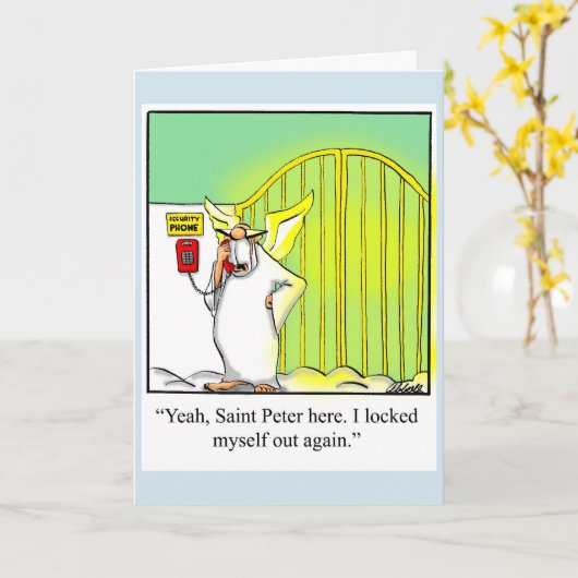 勇気付けられるおもしろいユーモア用グリーティングカード カード (黄色い花)