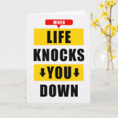 勇気付けられるおもしろいライフがダウン カード (黄色い花)