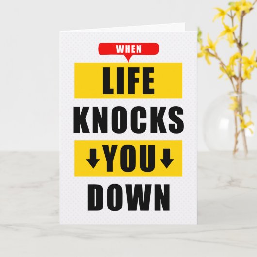 勇気付けられるおもしろいライフがダウン カード (黄色い花)