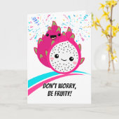 勇気付けられるかわいいドラゴンフルーツ漫画 カード (黄色い花)