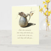 勇気付けられるかミソサザイの水差し カード (黄色い花)