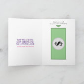 勇気付けられるの言葉がすぐにピンクと紫 カード (内部)