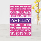 勇気付けられるの言葉がすぐにピンクと紫 カード (黄色い花)