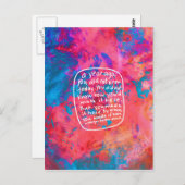 勇気付けられるはがき引用文抽象芸術アートピンク ポストカード (正面/裏面)