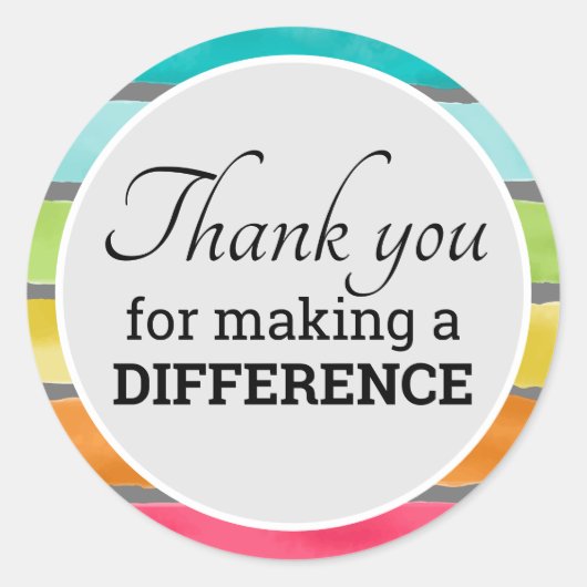 勇気付けられるは違いを作ってくれてありがとう ラウンドシール (正面)