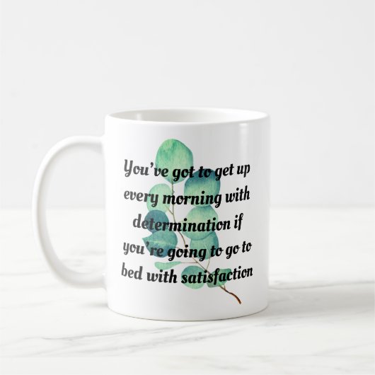 勇気付けられるやる気を起こさせる引用文 コーヒーマグカップ (左)