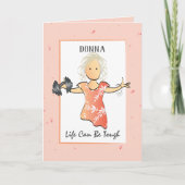 勇気付けられるよく強度を得る女性漫画 カード (正面)