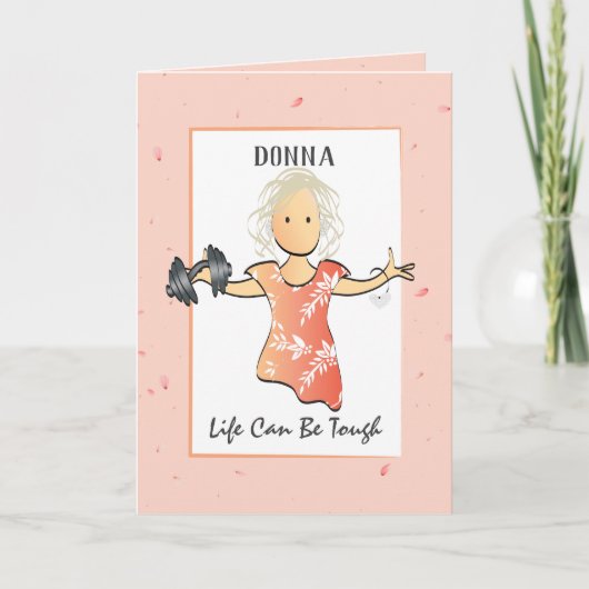 勇気付けられるよく強度を得る女性漫画 カード (正面)