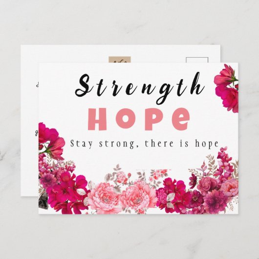 勇気付けられるを必要とする人のためのがんカード ポストカード (正面/裏面)