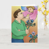 勇気付けられるエンジェルカード カード (黄色い花)