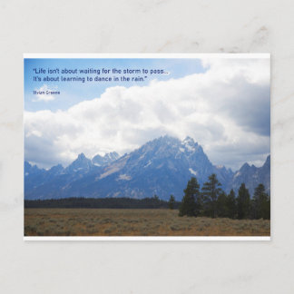 勇気付けられるカード – 雨の中のダンス ポストカード