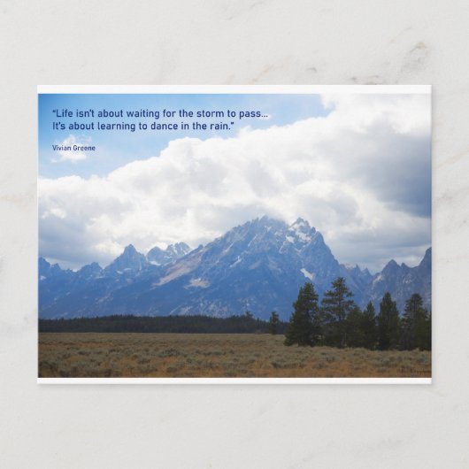 勇気付けられるカード – 雨の中のダンス ポストカード (正面)