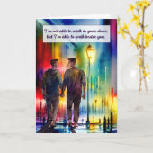 勇気付けられるゲイメンズウォークザウィザユーレインボー カード (黄色い花)