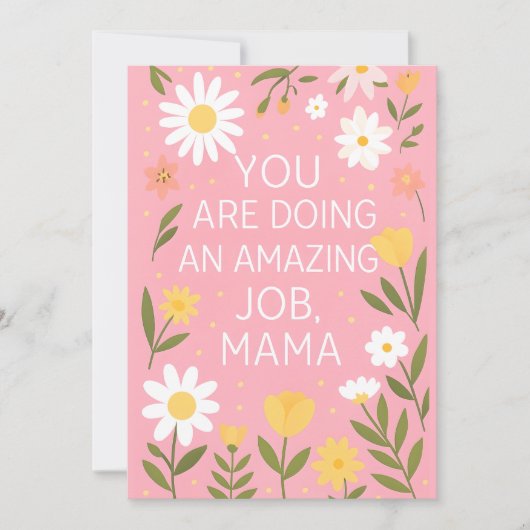 勇気付けられるサポートカード – Postpartum New Mom サンキューカード (正面)