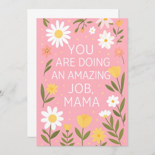 勇気付けられるサポートカード – Postpartum New Mom サンキューカード (正面/裏面)