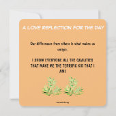 勇気付けられるシリーズフラットカードのジャングルウィスパー (裏面)