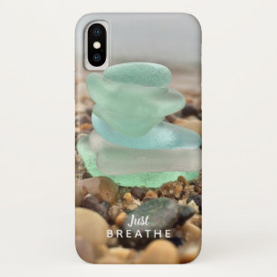 勇気付けられるジャスト呼吸ビーチシーガラス iPhone X ケース