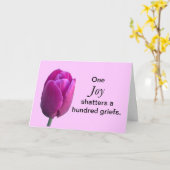 勇気付けられるジョイチューリップフラワーw中国の諺 カード (黄色い花)