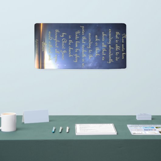 勇気付けられるバナー – エペソ3:20-21 横断幕 (トレードショー)