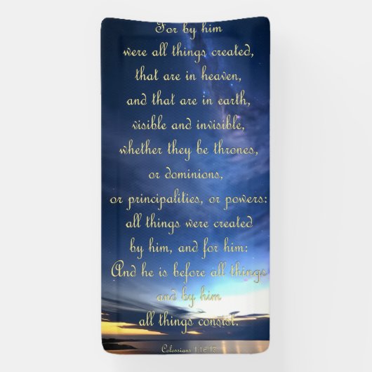 勇気付けられるバナー – コロサイ1:16-17 横断幕 (縦)