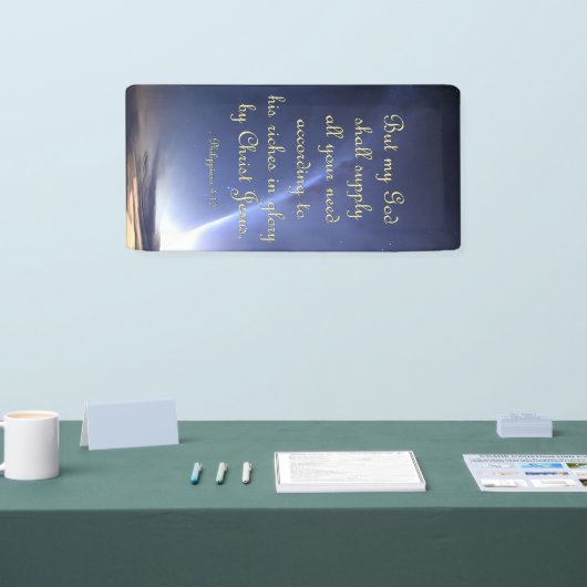 勇気付けられるバナー – フィリップ4:19 横断幕 (トレードショー)