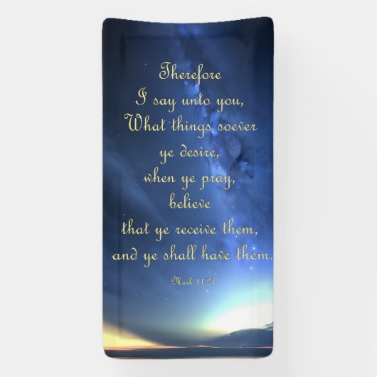 勇気付けられるバナー – マーク11:24 横断幕 (縦)