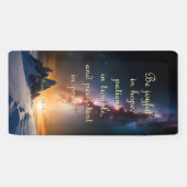 勇気付けられるバナー – ローマ人12:12 横断幕 (横)