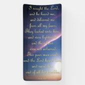 勇気付けられるバナー – 詩篇34:4-6 横断幕 (縦)