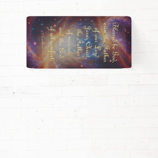 勇気付けられるバナー – 2コリント1:3 横断幕 (インサイチュ)