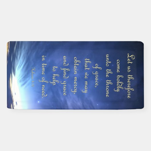 勇気付けられるバナー – Hebrews 4:16 横断幕 (横)