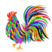 勇気付けられるブライト抽象芸術ルースター万華鏡のように千変万化するパターン カード