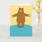 勇気付けられるベアハグ カード (黄色い花)