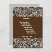 勇気付けられるマンフラットグリーティングカード (正面/裏面)