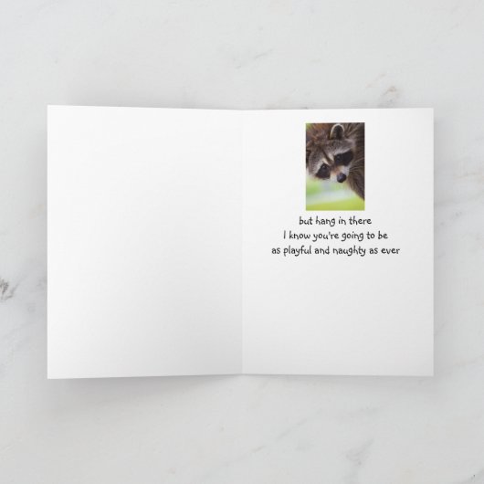 勇気付けられるライフはあなたをノックダウンすることができますラクーンカード カード (内部)