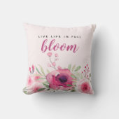 勇気付けられるライブライフのフル開花フローラ クッション (正面)
