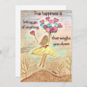 勇気付けられる名目幸福グリーティングカード 招待状 (正面/裏面)