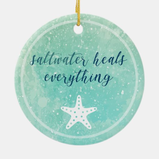 勇気付けられる塩水が全てを癒す セラミックオーナメント (裏面)